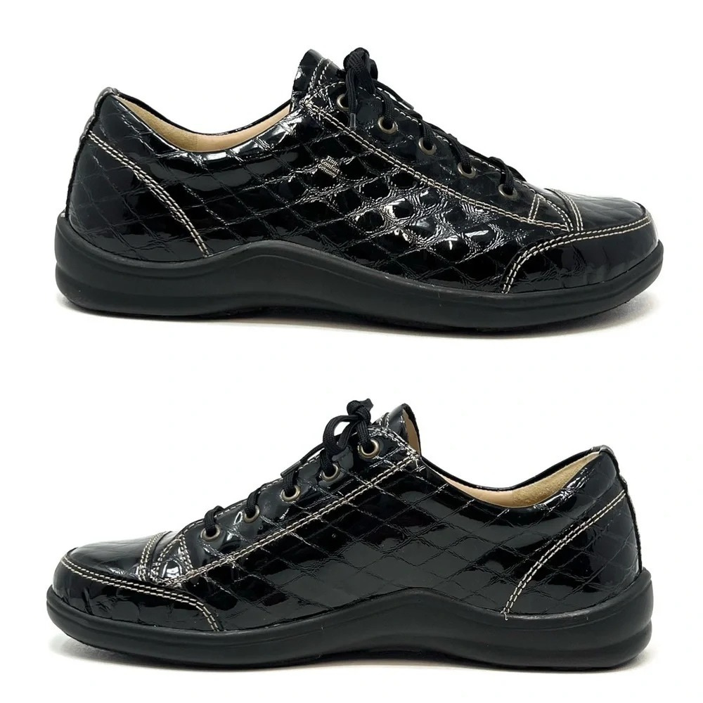 Finn Comfort Shoes Women’s Soho Sneaker Euro Size 40 = US 9-9.5 Black Patent EUC